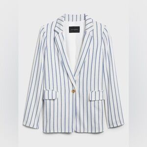 Banana Republic Blue and White Striped Blazer